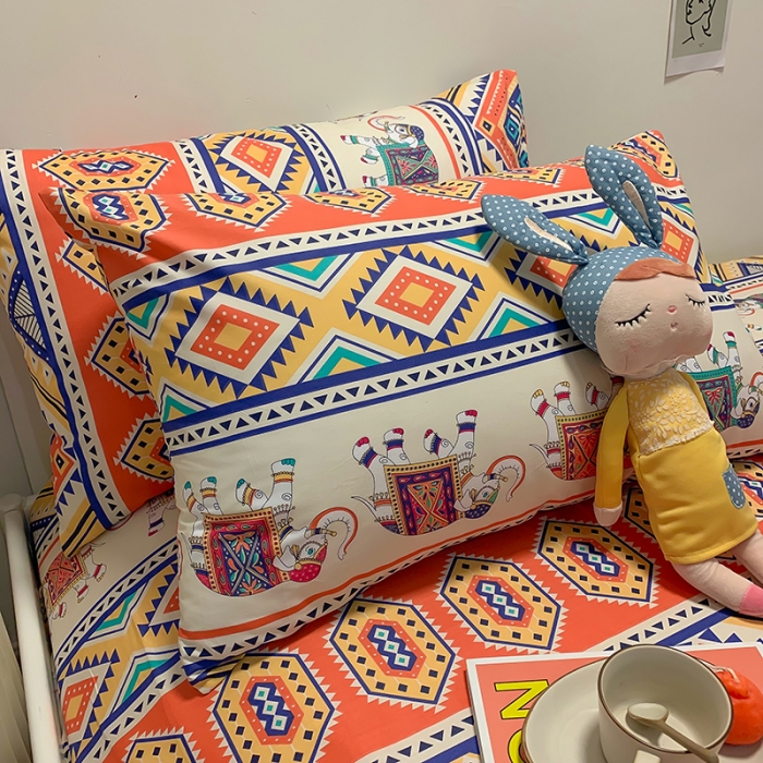 91家纺网 家纺一手货源 找家纺 简宜家居 2021新款全棉小清新四件套巴提象