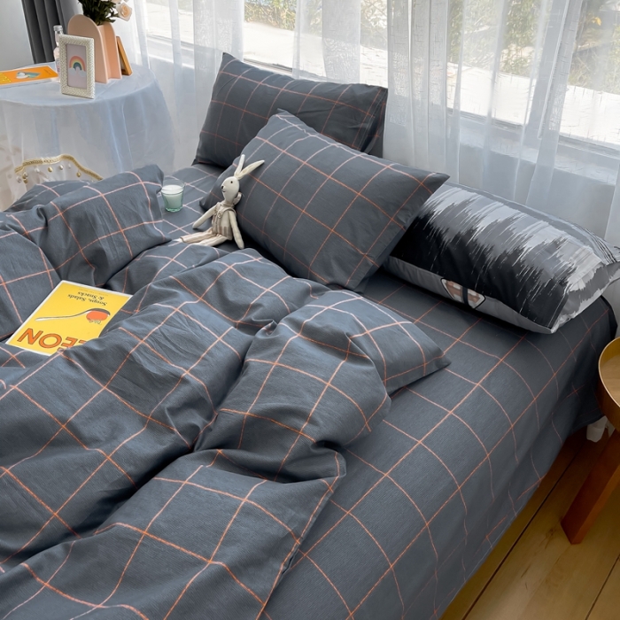 91家纺网 家纺一手货源 找家纺 感遇 2021新款全棉格子系列四件套 爱丁堡