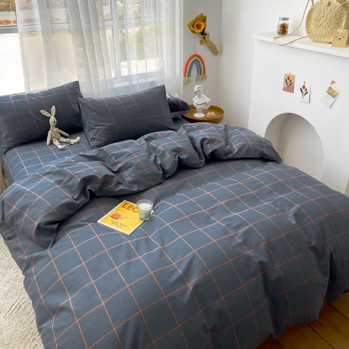 91家纺网 家纺一手货源 找家纺 感遇 2021新款全棉格子系列四件套 爱丁堡