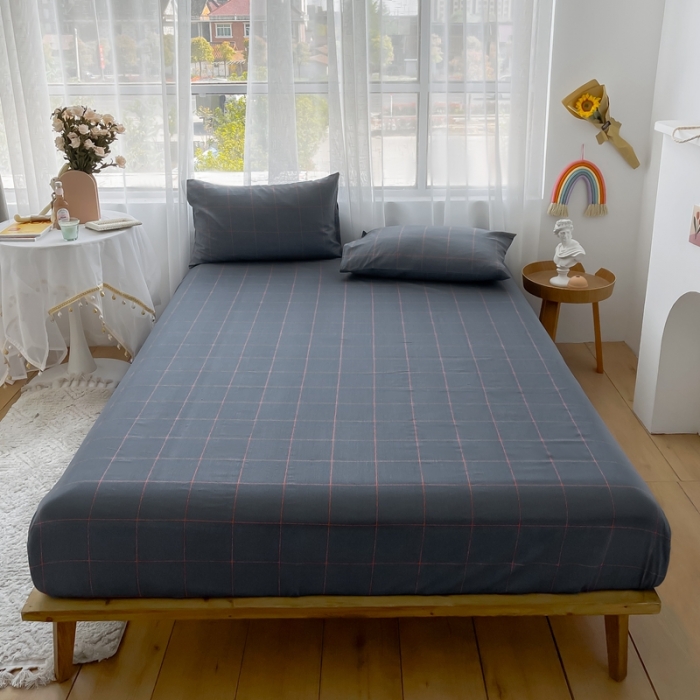 91家纺网 家纺一手货源 找家纺 感遇 2021新款全棉格子系列四件套 爱丁堡