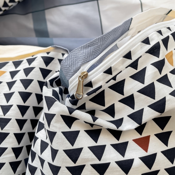 91家纺网 家纺一手货源 找家纺 感遇 2021新款全棉格子系列四件套 摩登