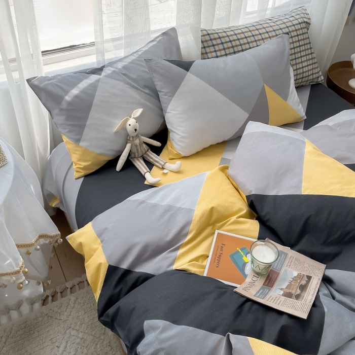 91家纺网 家纺一手货源 找家纺 感遇 2021新款全棉格子系列四件套 威尼斯