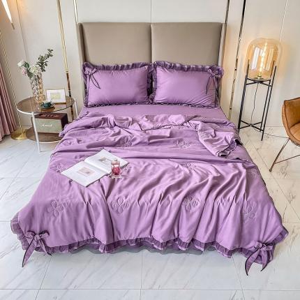 91家纺网 家纺一手货源 找家纺 （总）金米诺 2022新款纯色夏被四件套