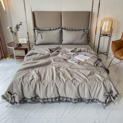 91家纺网 家纺一手货源 找家纺 （总）金米诺 2022新款纯色夏被四件套