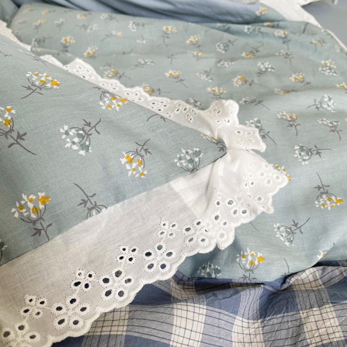 91家纺网 家纺一手货源 找家纺 洋铭区 2021新款慕斯拼色水洗棉四件套 慕斯兰