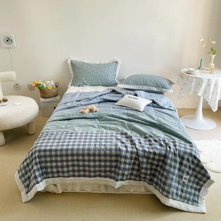 91家纺网 家纺一手货源 找家纺 （总）洋铭区 2021新款拼色水洗棉夏被