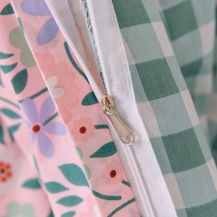 91家纺网 家纺一手货源 找家纺 多品家纺 2021新款12868全棉学生三件套 风铃花粉