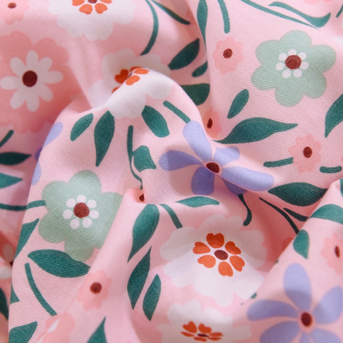 91家纺网 家纺一手货源 找家纺 多品家纺 2021新款12868全棉学生三件套 风铃花粉