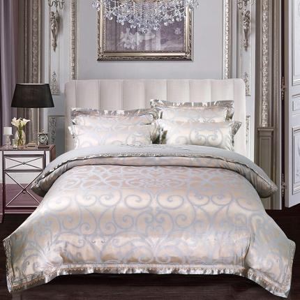 91家纺网 家纺一手货源 找家纺 （总）OL家纺 2021欧式轻奢丝加棉贡缎大提花床盖四件套