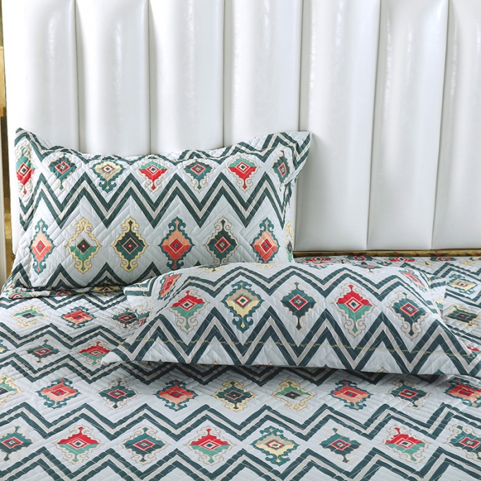 91家纺网 家纺一手货源 找家纺 OL 2021新款13372全棉夹棉活性印染单品枕套波里米亚