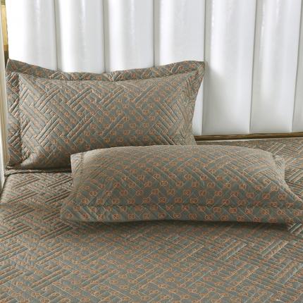 91家纺网 家纺一手货源 找家纺 OL 2021新款13372全棉夹棉活性印染单品枕套琦-棕桔