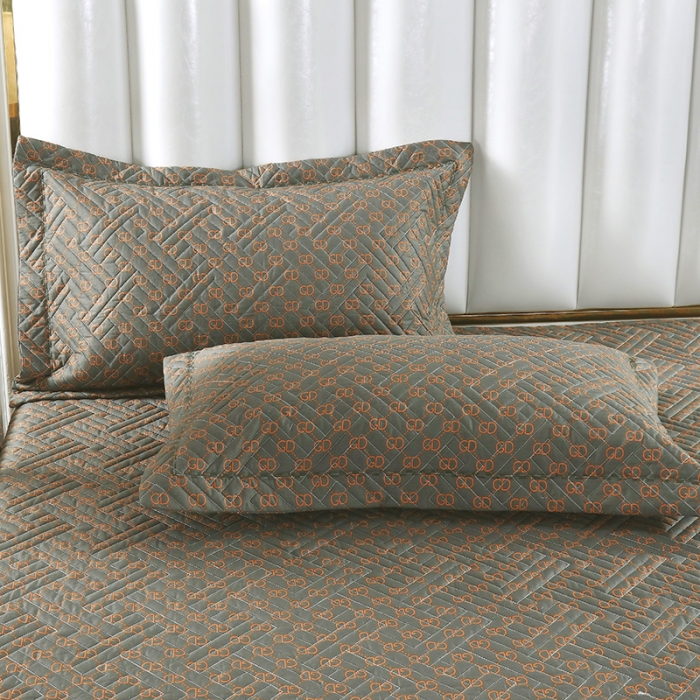 91家纺网 家纺一手货源 找家纺 OL 2021新款13372全棉夹棉活性印染单品枕套琦-棕桔