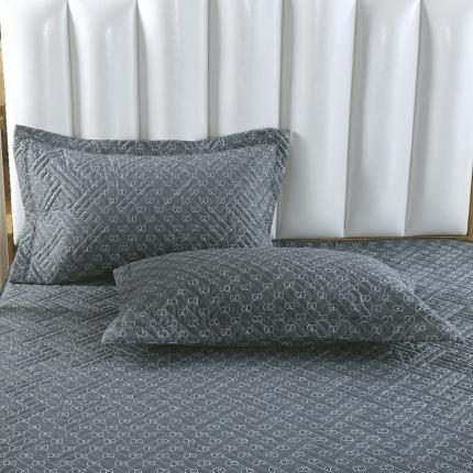 91家纺网 家纺一手货源 找家纺 OL 2021新款13372全棉夹棉活性印染单品枕套琦-灰