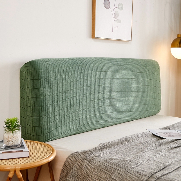 91家纺网 家纺一手货源 找家纺 千彤沙发垫 2021新款休闲格调床头套 豆绿