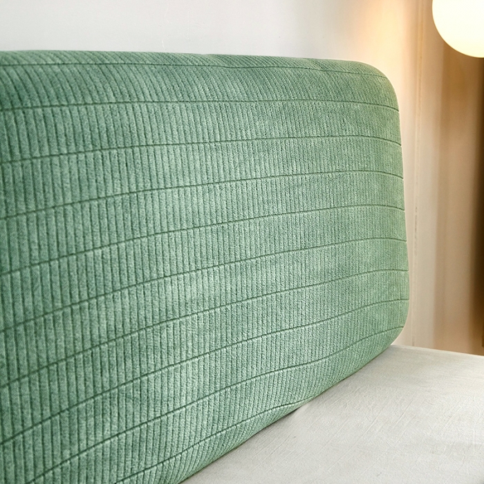 91家纺网 家纺一手货源 找家纺 千彤沙发垫 2021新款休闲格调床头套 豆绿