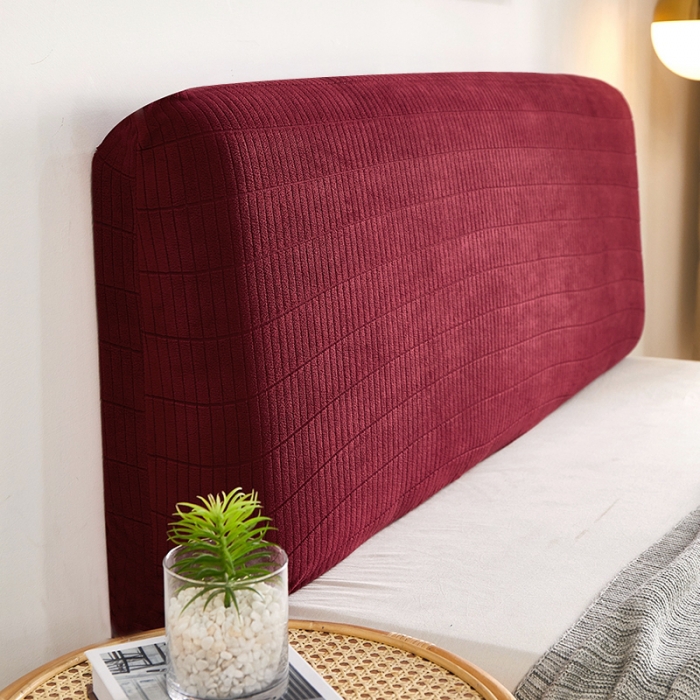 91家纺网 家纺一手货源 找家纺 千彤沙发垫 2021新款休闲格调床头套 酒红