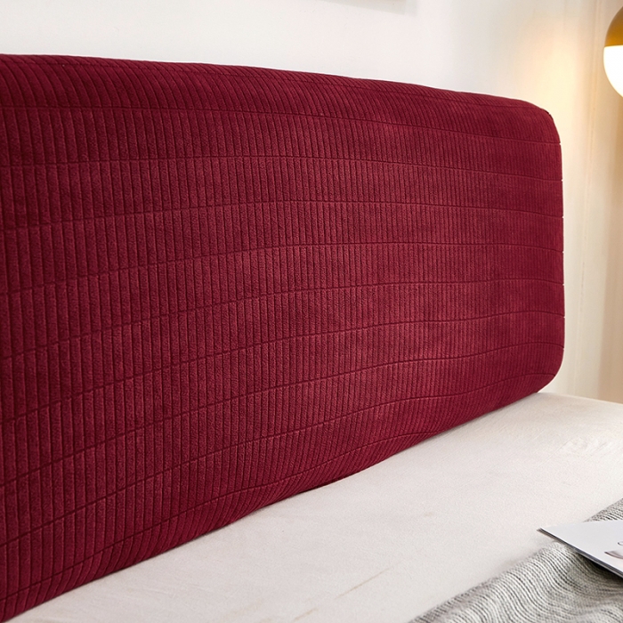 91家纺网 家纺一手货源 找家纺 千彤沙发垫 2021新款休闲格调床头套 酒红