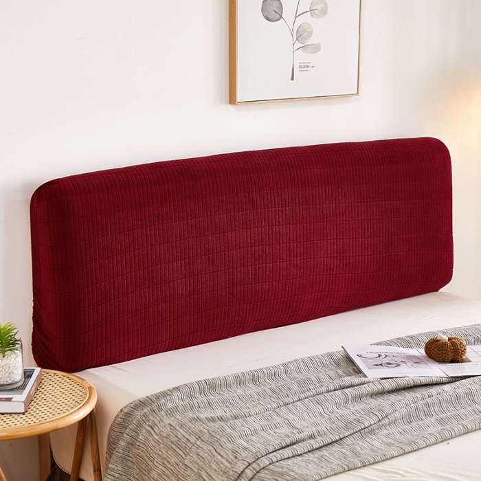 91家纺网 家纺一手货源 找家纺 千彤沙发垫 2021新款休闲格调床头套 酒红