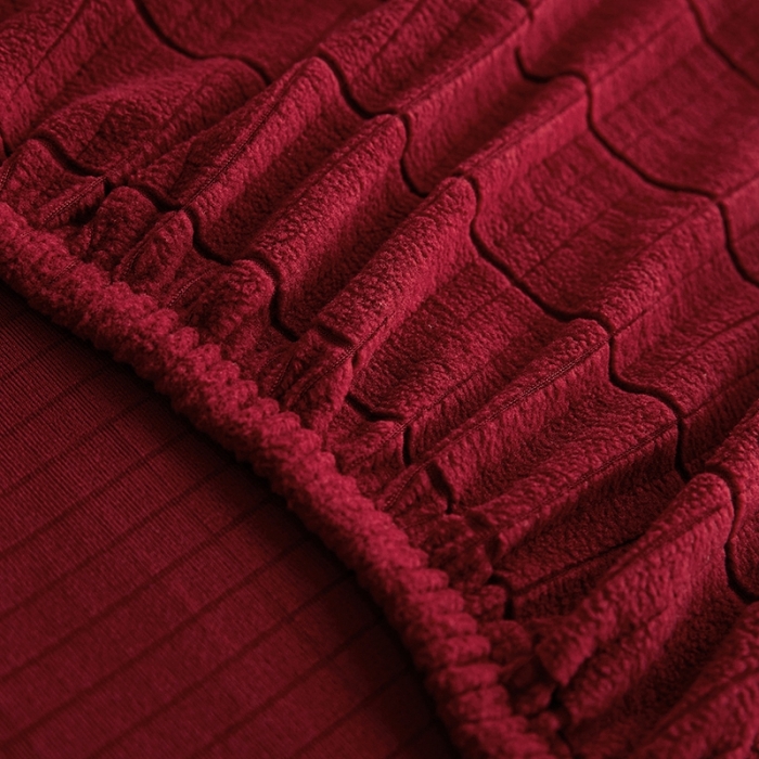 91家纺网 家纺一手货源 找家纺 千彤沙发垫 2021新款休闲格调床头套 酒红