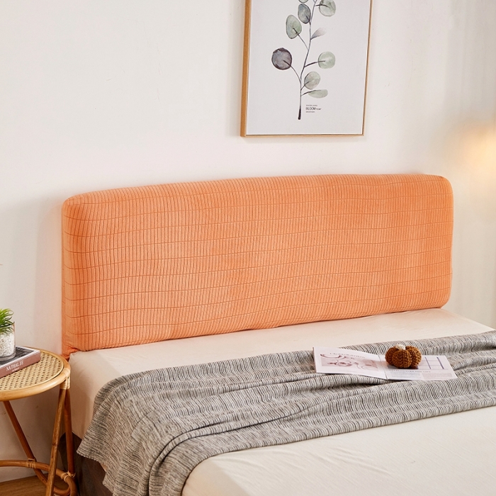 91家纺网 家纺一手货源 找家纺 千彤沙发垫 2021新款休闲格调床头套 橘色
