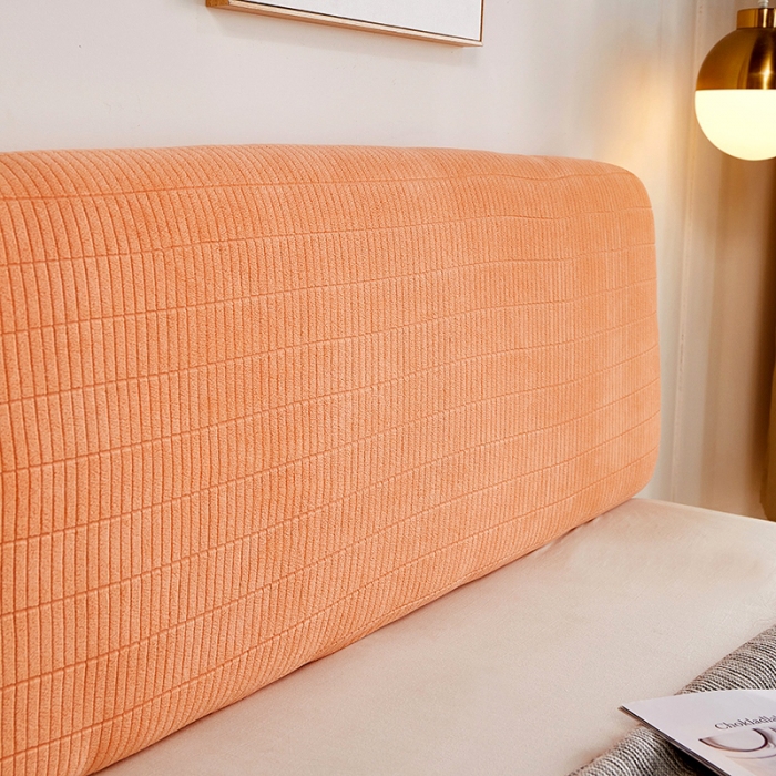 91家纺网 家纺一手货源 找家纺 千彤沙发垫 2021新款休闲格调床头套 橘色
