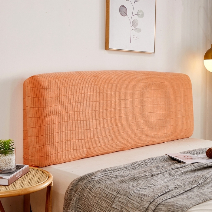 91家纺网 家纺一手货源 找家纺 千彤沙发垫 2021新款休闲格调床头套 橘色