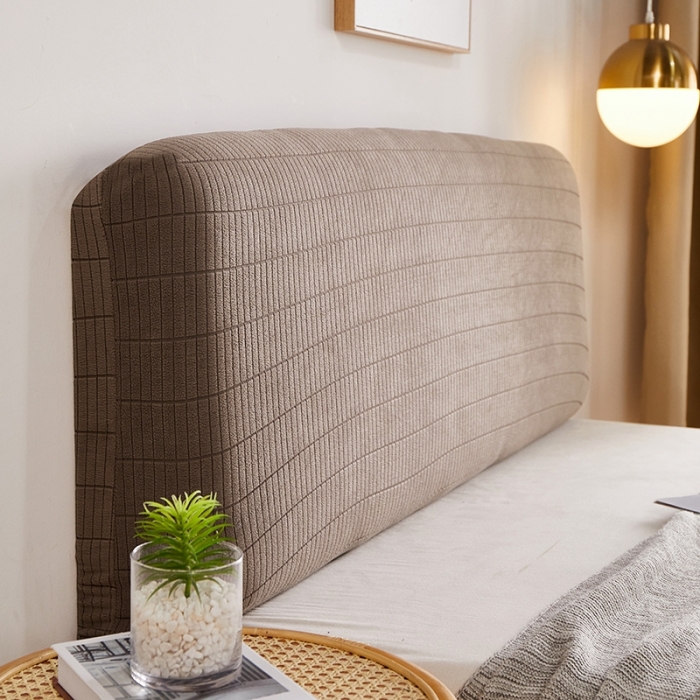 91家纺网 家纺一手货源 找家纺 千彤沙发垫 2021新款休闲格调床头套 咖色