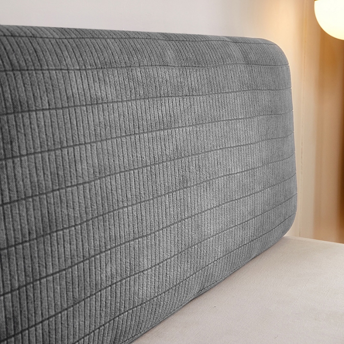 91家纺网 家纺一手货源 找家纺 千彤沙发垫 2021新款休闲格调床头套 浅灰