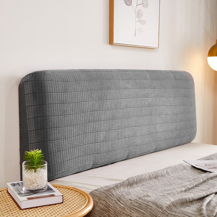 91家纺网 家纺一手货源 找家纺 千彤沙发垫 2021新款休闲格调床头套 浅灰