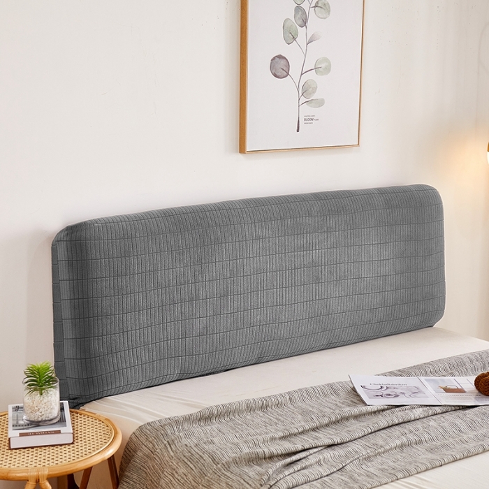 91家纺网 家纺一手货源 找家纺 千彤沙发垫 2021新款休闲格调床头套 浅灰