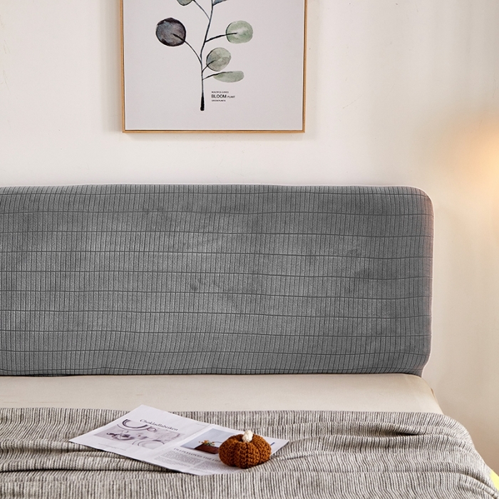 91家纺网 家纺一手货源 找家纺 千彤沙发垫 2021新款休闲格调床头套 浅灰