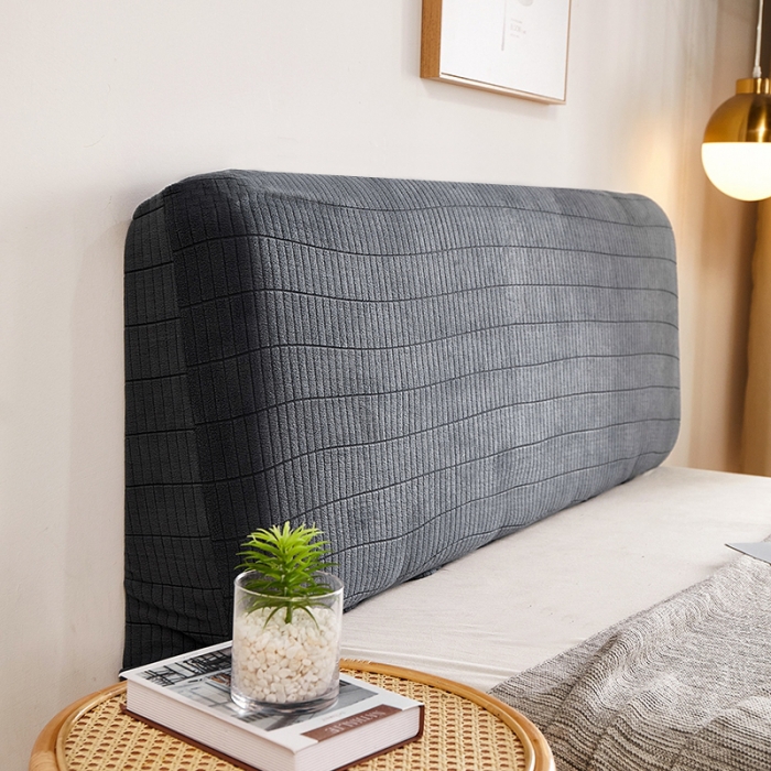 91家纺网 家纺一手货源 找家纺 千彤沙发垫 2021新款休闲格调床头套 深灰