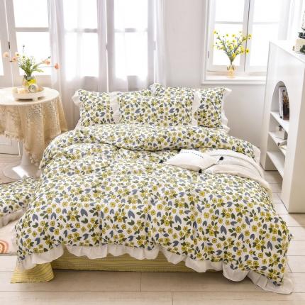 91家纺网 家纺一手货源 找家纺 （总）优彩 2021全棉13372花边系列纯棉四件套直播