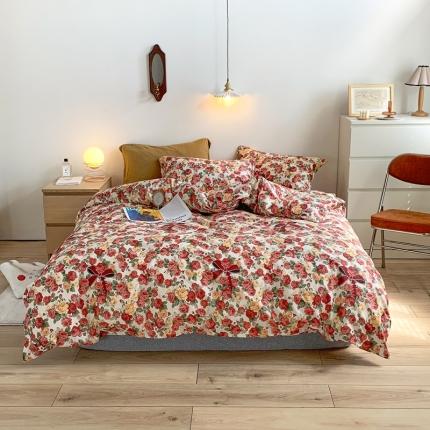 91家纺网 家纺一手货源 找家纺 （总）怡家居 2021新款全棉印花田园四件套