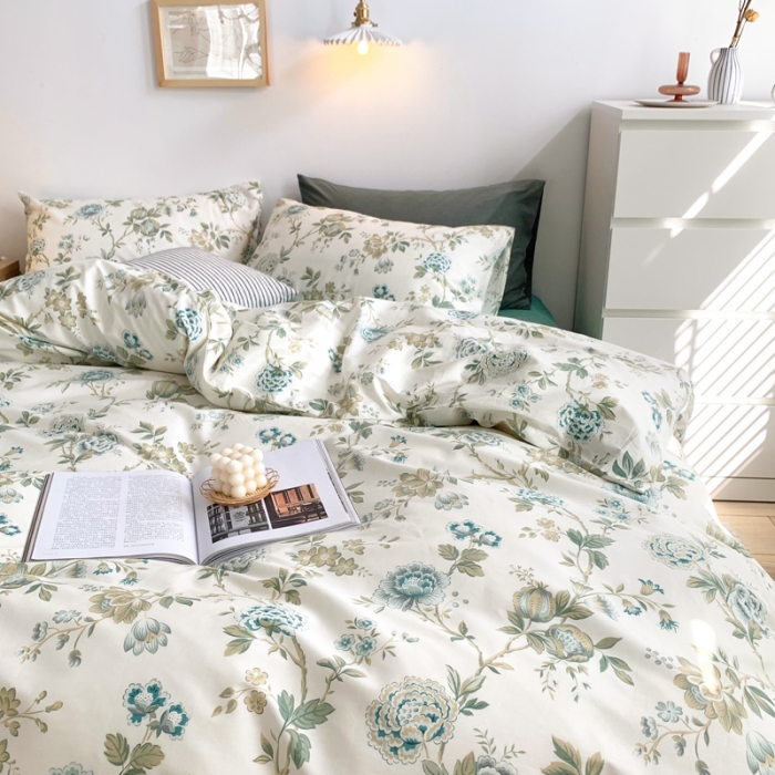 91家纺网 家纺一手货源 找家纺 （总）怡家居 2021新款全棉印花田园四件套