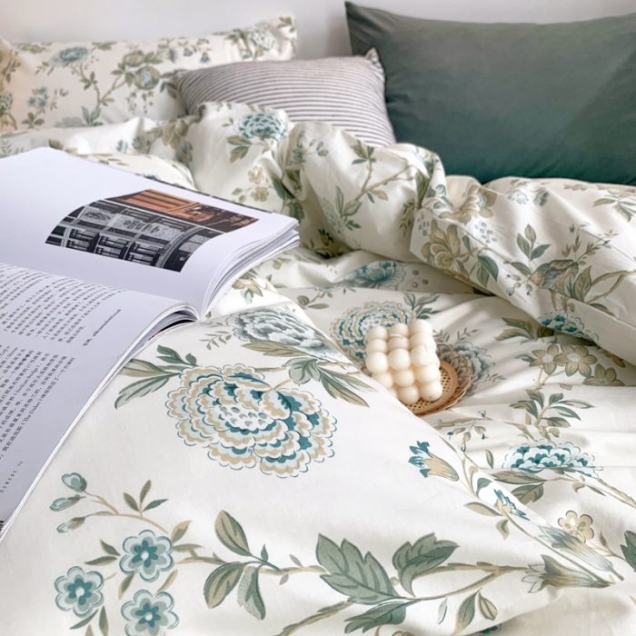 91家纺网 家纺一手货源 找家纺 怡家居 2021新款全棉印花田园四件套 独爱