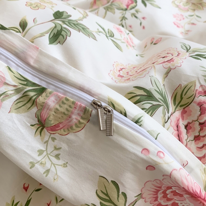 91家纺网 家纺一手货源 找家纺 怡家居 2021新款全棉印花田园四件套 红颜