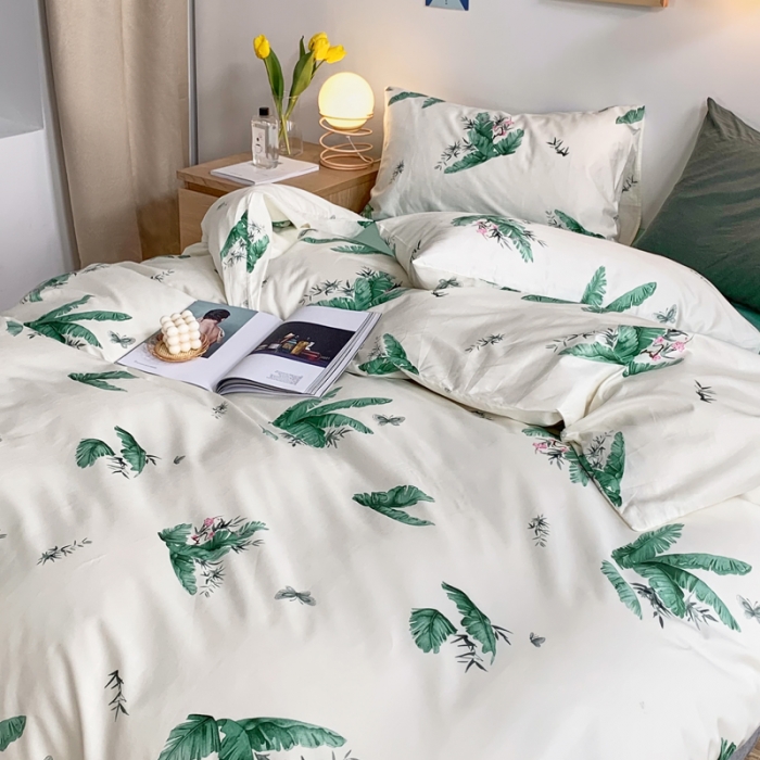 91家纺网 家纺一手货源 找家纺 怡家居 2021新款全棉印花田园四件套 清曲