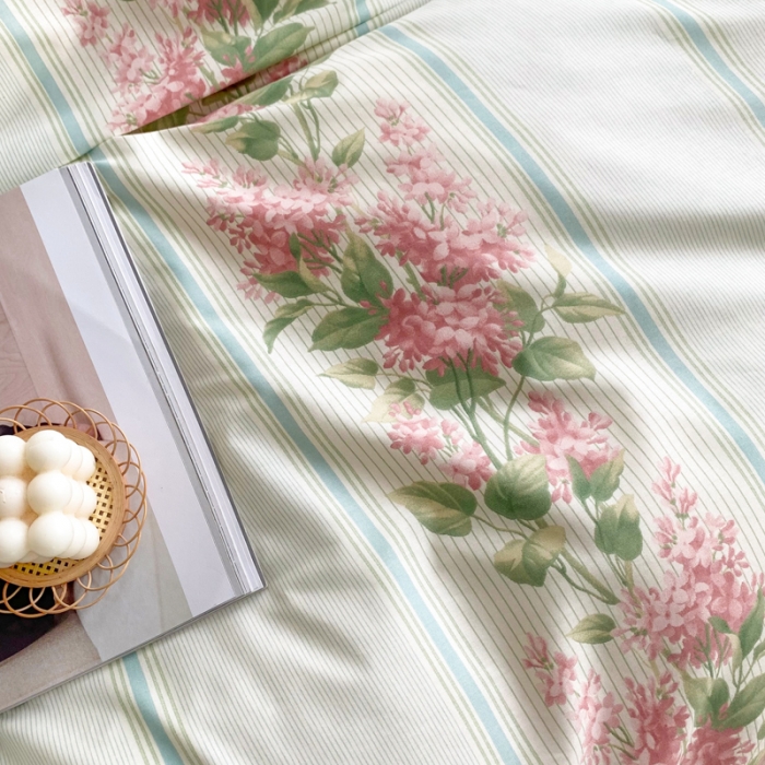 91家纺网 家纺一手货源 找家纺 怡家居 2021新款全棉印花田园四件套 云水谣