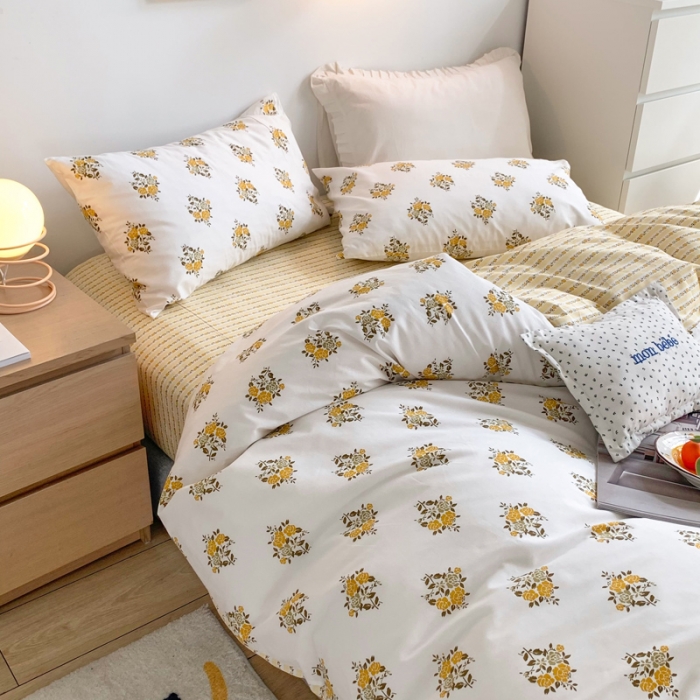 91家纺网 家纺一手货源 找家纺 怡家居 2021新款全棉印花田园四件套 醉玲珑