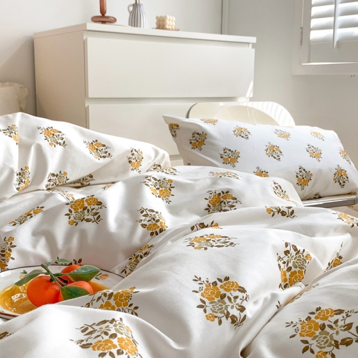 91家纺网 家纺一手货源 找家纺 怡家居 2021新款全棉印花田园四件套 醉玲珑