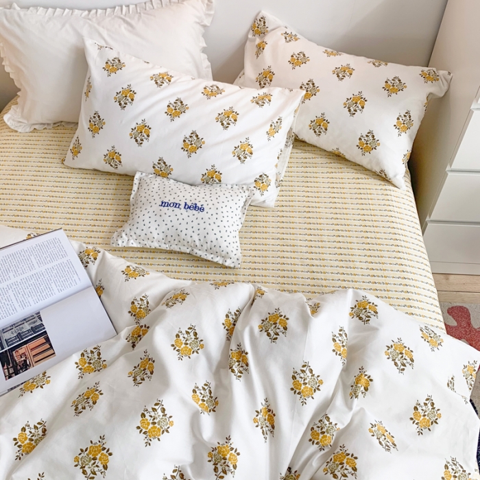 91家纺网 家纺一手货源 找家纺 怡家居 2021新款全棉印花田园四件套 醉玲珑