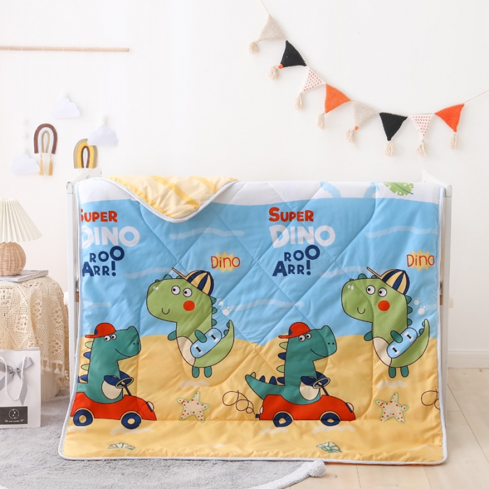 91家纺网 家纺一手货源 找家纺 吉咪兔 2022儿童磨毛卡通夏被 恐龙春游