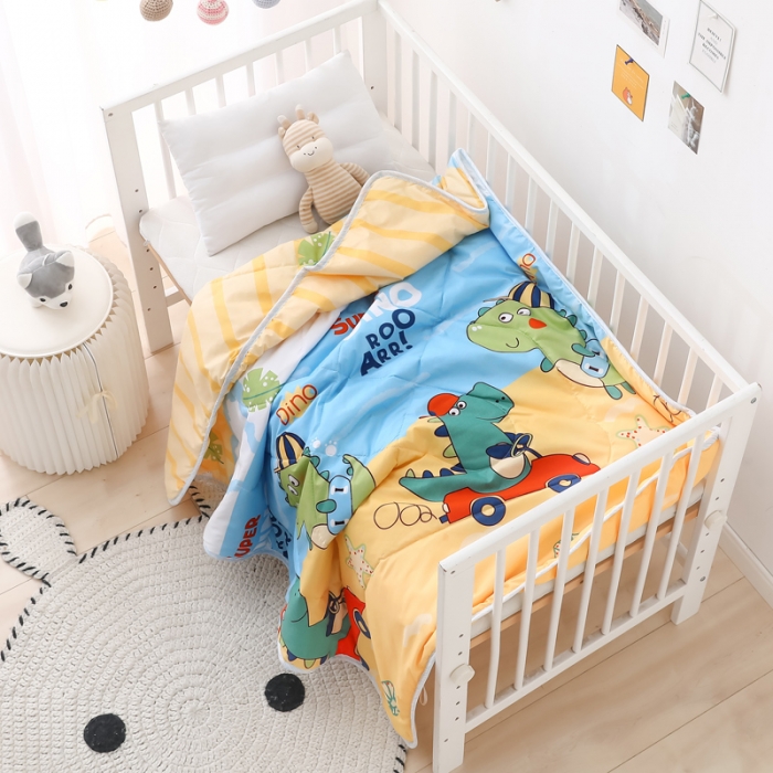 91家纺网 家纺一手货源 找家纺 吉咪兔 2022儿童磨毛卡通夏被 恐龙春游