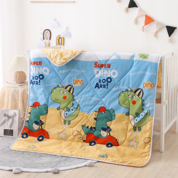 91家纺网 家纺一手货源 找家纺 吉咪兔 2022儿童磨毛卡通夏被 恐龙春游