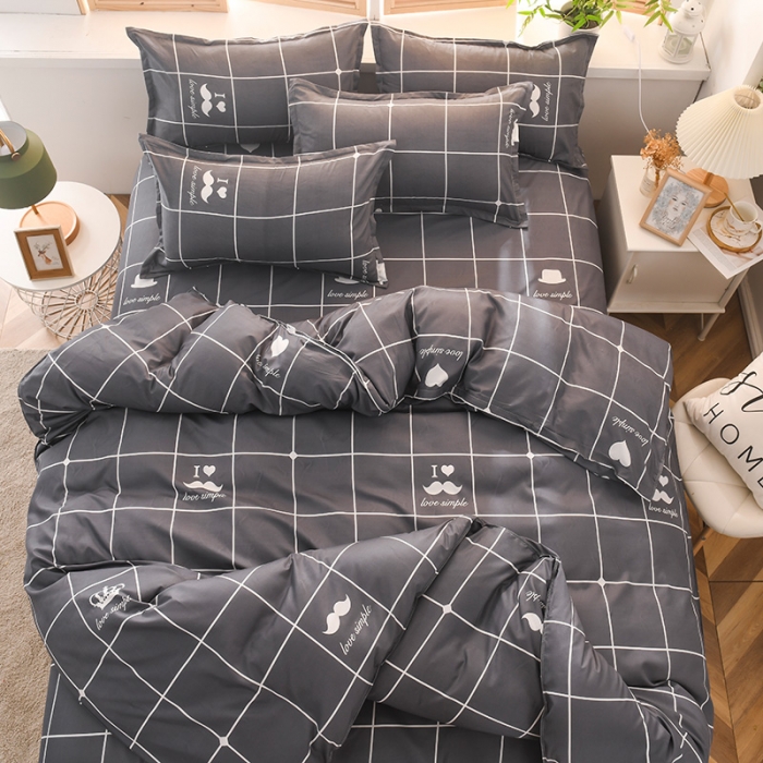 91家纺网 家纺一手货源 找家纺 赫然家纺 新款舒适柔软亲肤爆款芦荟棉四件套货源充足 大胡子