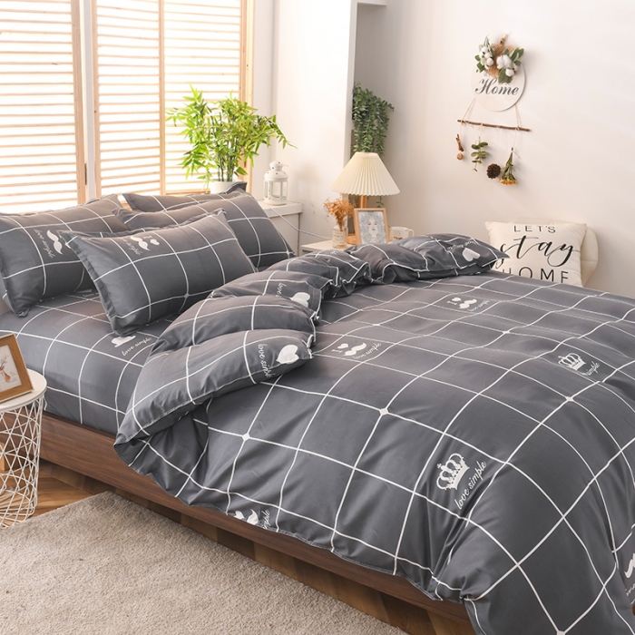 91家纺网 家纺一手货源 找家纺 赫然家纺 新款舒适柔软亲肤爆款芦荟棉四件套货源充足 大胡子