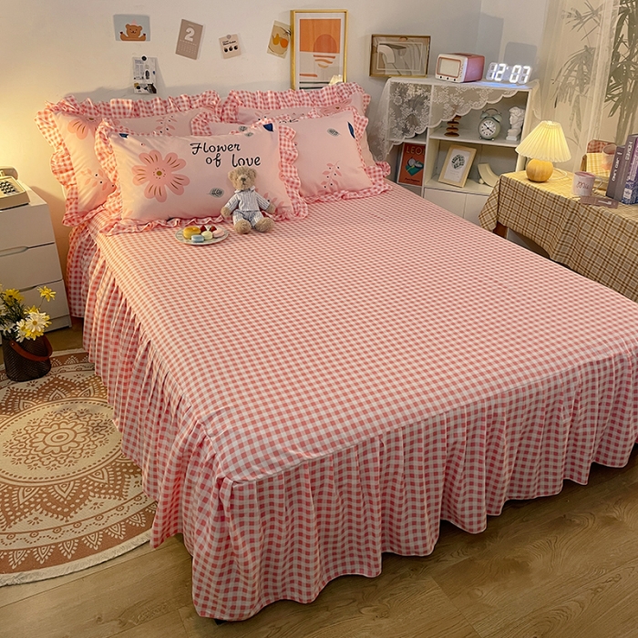 91家纺网 家纺一手货源 找家纺 维娜斯 2021新款植物羊绒磨毛韩版花边四件套 花漾