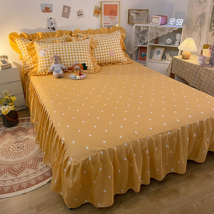 91家纺网 家纺一手货源 找家纺 维娜斯 2021新款植物羊绒磨毛韩版花边四件套 萝卜兔