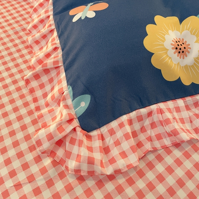 91家纺网 家纺一手货源 找家纺 维娜斯 2021新款植物羊绒磨毛韩版花边四件套 甜蜜花园